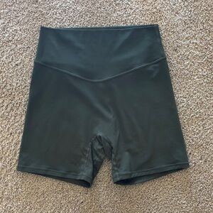 High-Rise Black Bike Shorts with Supportive Waistband